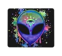 Mouse Pad Psychedelic Trippy Acid Splatter Alien The Third Eye Soffice Tappetino Scrivania Confortevole Accessori Gaming per Mac Ufficio Sensori da Gioco 10X12In