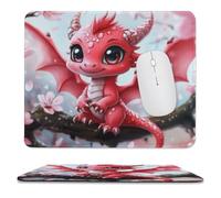 Mouse Pad Red Dragon Cherry S Cute Soffice Tappetino Mouse Gaming Confortevole Mousepad per Sensori da Gioco Computer Gaming 10X12In