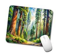Mouse Pad Redwood National Park California Watercolor Style Soffice Tappetino Mouse Multifunzione Accessori Gaming per Laptop Sensori da Gioco Computer 10X12In