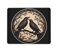 Mouse Pad Rune Scandinave del Corvo Nero Vichingo Grande Tappetino Scrivania Multifunzione Mouse Mat per Laptop Gaming Computer 25X30Cm