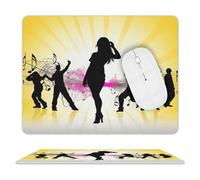 Mouse Pad Silhouette di Musica da Ballo Lavabile Mouse Mat Confortevole Tappetino Scrivania per Pc Laptop Ufficio 25X30Cm