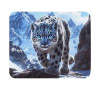Mouse Pad Snow Leopard in The Mountains Durevole Tappetino Mouse Gaming Confortevole Desk Mat per Sensori da Gioco Gaming Computer 10X12In