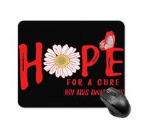 Mouse Pad Speranza per Un Fiore di Sensibilizzazione Sull'Hiv/Aids Confortevole Mouse Mat Bordi Cuciti Tappetino Scrivania per Computer Computer Portatile Mac 25X30Cm