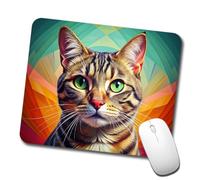Mouse Pad Tabby Cat Pop Art Multifunzione Tappetino per Mouse da Gioco Confortevole Accessori Gaming per Laptop Sensori da Gioco Mac 10X12In