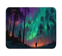 Mouse Pad Taglio degli Alberi sotto L'Aurora Boreale Pulire Mouse Mat Waterproof Desk Mat per Ufficio Pc Laptop 25X30Cm