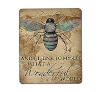 Mouse Pad To My Dad Bee And I Think To Myself What A Wonderful World Beer Retro 25X30Cm Confortevole Tappetino Mouse Piccolo Lavabile Mousepad per Gioco Casa