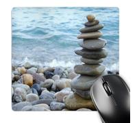 Mouse Pad Torre di Pietra Zen A Pebble Beach Grande Mouse Mat Scorrimento Facile Desk Mat per Computer Pc Gaming 25X30Cm