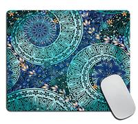 Mouse Pad Vintage Blue Mandalas 25X30Cm Lavabile Tappetino Mouse Bordo Cucito Mousemat per Pc Laptop