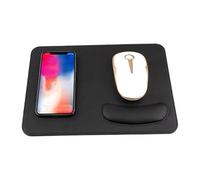 Mouse Pad with Charging - PU Leather Ergonomic Wrist Cushion | 15 W Wireless Charging Desk Mat | for Computer Desktop PC Laptop Office Game Room Table