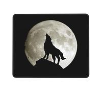 Mouse Pad Wolf Howling At The Moon Lavabile Tappetino Mouse Portatile Accessori Gaming per Pc Mac Sensori da Gioco 10X12In