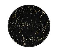 Mouse Pad Yellow Musical Notes On Black 10 Tappetino Scrivania Comodo Mousepad Bordi Cuciti Tappetino per Mouse per Accessori Scrivania Laptop Ufficio 20X20 Cm