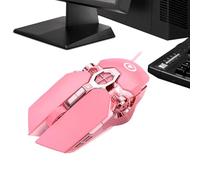 Mouse per Computer con Filo 4 DPI Regolabili USB Plug and Play Mouse Rosa