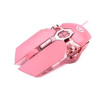 Mouse per Computer con Filo 4 DPI Regolabili USB Plug and Play Mouse Rosa