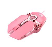 Mouse per Computer con Filo 4 DPI Regolabili USB Plug and Play Mouse Rosa