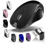 Mouse per MacBook Bluetooth Wireless Mouse Laptop MacBook Air Mac Pro Silent Ricaricabile PC iPad Mouse ottico con Jiggler Dual Mode Switch Bluetooth 5.2/3.0 e 2.4GHz USB Type-C Receiver NERO