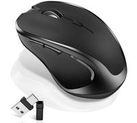 Mouse per MacBook Wireless Bluetooth Mouse Laptop MacBook Air Mac Pro Ricaricabile Silenzioso PC iPad Mouse Ottico con Jiggler Dual Mode Switch Bluetooth 5.2/3.0 e 2.4GHz USB Type-C Ricevitore Nero