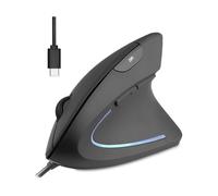 MOUSE PERIXX PERIMICE-513 C, Tasti: 5, Cablata, forma ergonomica, Collegamento USB-C, cavo USB-C da 1.8 m, Scrolling a Rotella di scorrimento, Risoluzione max 1600 dpi, forma ergonomica, Nero