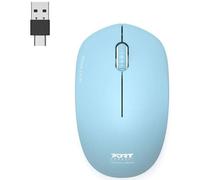 Mouse Port Designs 900544 Wireless RF 1600DPI Turchese Ambidestro Compatibile USB