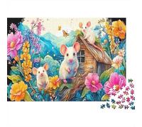 Mouse Puzzle 1000 Pezzi Per Adulti, 1000 Pezzi Flower Hut Sfida Capricciosa Gioco Educativo Gioco Per La Decorazione Della Casa 70x50cm/1000pcs
