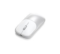 Satechi Mouse Wireless Slim EX in Alluminio, Mouse Bluetooth e 2,4 GHz Multi-Dispositivo, Ricaricabile USB-C, Clic Silenzioso, Design Compatto ed Elegante per Mac, Windows e Android - Argento