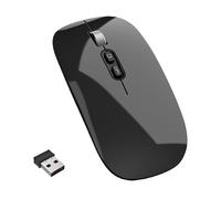 Mouse senza fili del LED, Mouse senza fili del computer portatile, 2.4G USB portatile Mouse senza fili ottico del computer portatile per il computer portatile, Mac, MacBook, Android, PC (nero)
