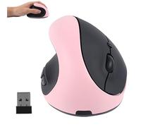 Mouse senza fili, ergonomico, verticale, senza fili, per la mano sinistra, silenzioso, mouse ottico ad alta precisione, 6 tasti con ricevitore USB, per computer, laptop, riduce il dolore al polso