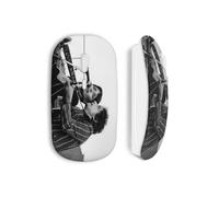 Mouse senza fili - MANIACASE - Joan Baez Bob Dylan - Chiavetta USB WiFi inclusa - Compatibile con Mac e PC - Bianco
