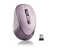 Mouse senza fili NGS DEW, Collegamento RF Wireless, Ingresso: Otticamente a mezzo LED, Scrolling a Rotella, Risoluzione max 1609 dpi, forma ergonomica, Lillà