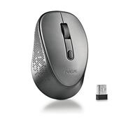 Mouse senza fili NGS DEW, Collegamento RF Wireless, Scrolling a Rotella, Risoluzione max 1607 dpi, forma ergonomica, Grigio