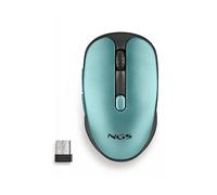 Mouse senza fili NGS EVO RUST, Collegamento RF Wireless, Ingresso: Otticamente a mezzo LED, Scrolling a Rotella, Risoluzione max 1600 dpi, forma ergonomica, Blu