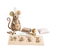 Mouse Sewing Kit | Handmade Craft Set With Fabric Stuffing Buttons Included | DIY Emboidery Project For Creating Decorative Animal Figure Collectibles | Creative Hobby Activity Gift For Beg, stile C