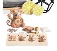 Mouse Sewing Kit | Handmade Craft Set With Fabric Stuffing Buttons Included | DIY Emboidery Project For Creating Decorative Animal Figure Collectibles | Creative Hobby Activity Gift For Beg, Stile A
