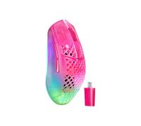 SteelSeries Aerox 3 Wireless Gen 2 - Mouse Super Leggero da 68 g, Polling a 4K, Sensore Ottico da 26K DPI, Batteria da 200 Ore, Impermeabile IP54, 80M di Clic, RGB, Piedini 100% PTFE, Magenta