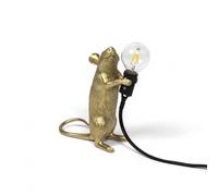 SELETTI Lampada in Resina Mouse Lamp Step Gold In Piedi Oro