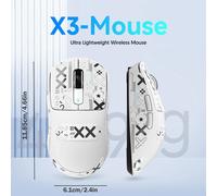 Mouse SUPERLIGHT ATTACK SHARK X3 49g, sensore da gioco PixArt PAW3395, mouse da gioco wireless/cablato BT/2.4G, DPI fino a 26000