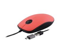 Mouse TnB MUSUNSETRD USB-A USB-C 1000 DPI Rosso Ambidestro