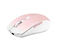 T'nB - Mouse senza fili Design, doppia modalità Bluetooth e USB-A, ricaricabile ad alta autonomia, silenzioso, precisione 1600 DPI, 6 pulsanti, compatibile con Windows, Linus e MacOs - Rosa