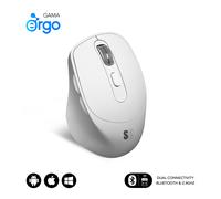 Subblim Mouse Comfort Ergo Dual ergonomico ottico 2400 DPI wireless Bluetooth+USB Type-A Bianco