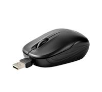 Mouse USB A Filo Retrattile, Mouse Ottico da Viaggio da 1000DPI per Portatili, Mouse da Gioco Plug And Play (Nero)