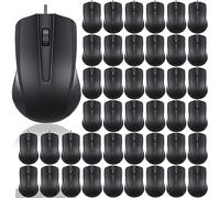 Mouse USB cablato - Mouse ottico ergonomico per computer con 1000 DPI, 3 pulsanti, ideale per casa, ufficio e scuola, Plug and Play per PC e laptop, confezione da 50