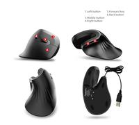 Mouse Verticale, Mouse Cablato Verticale Ergonomico Tunnel Carpale Topo con su Esperienza Cablata T27 Design Ergonomico per Laptop PC Desktop per Laptop (cablato)