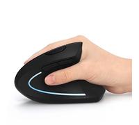 Mouse Verticale Wireless USB ergonomico Ricaricabili Mouse, 2.4G scroll Endurance mouse ad alta precisione mouse ottico per PC/laptop/Mac, Palm rest Thumb pulsanti DPI regolabile,5 buttons-Nero