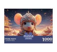 Mouse Wearing A Steampunk-style Helmet 1000 Pezzi Carta Ecologica Puzzle Armored Mouse Antistress Gioco Creativo Puzzle Per Bambini 38x26cm/1000pcs