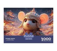 Mouse Wearing A Steampunk-style Helmet 1000 Pezzi Taglio Preciso Puzzle Armored Mouse Vivace Jigsaw Arredo Per Bambini 70x50cm/1000pcs