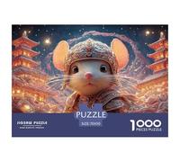 Mouse Wearing A Steampunk-style Helmet 1000 Pz Carta Premium Puzzle Armored Mouse Stimolante Jigsaw Regalo Per Adulti 70x50cm/1000pcs