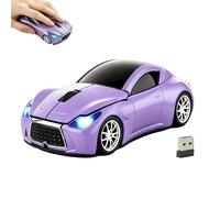 Mouse wireless a forma di auto, silenzioso, portatile, leggero, ergonomico, piccolo, senza fili, con ricevitore USB da 2,4 G, 3 pulsanti, per computer/laptop/Macbook/PC, studenti, uomini, bambini
