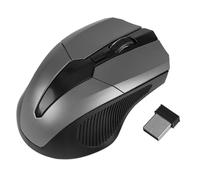 Mouse wireless ad ampia compatibilità con design ergonomico per laptop, desktop e PC, DPI regolabile, colore grigio.