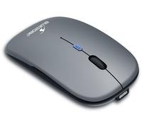 MOUSE WIRELESS BLUESTORK MWLOFF105, Collegamento Cablato, Senza fili, Bluetooth, Ingresso: Otticamente a mezzo LED, Risoluzione max 4020 dpi, Grigio, Nero