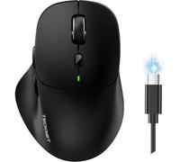 Mouse wireless Bluetooth 5.0/3.0 e 2.4G, clic silenziosi, 4800 DPI, 6 pulsanti, ergonomico, compatibile con iPad.