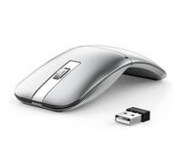 Mouse wireless Bluetooth ad arco, da viaggio, doppio modello (2,4 G + BT5.1), mouse pieghevole e rotante per Microsoft, mouse portatile sottile ricaricabile per laptop, notebook, PC, MacBook